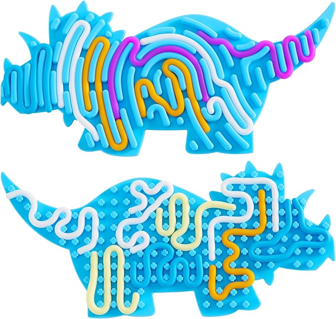 1Pcs Dinosaur Sensory Activity Board, Fidget Sensory Toys for Kids Adults, Duble Sided Design Kids Busy Board for Fine Motor Skill, Calm Down Toy for Stress Relief, Calming, Focus, ADHD and Autism
