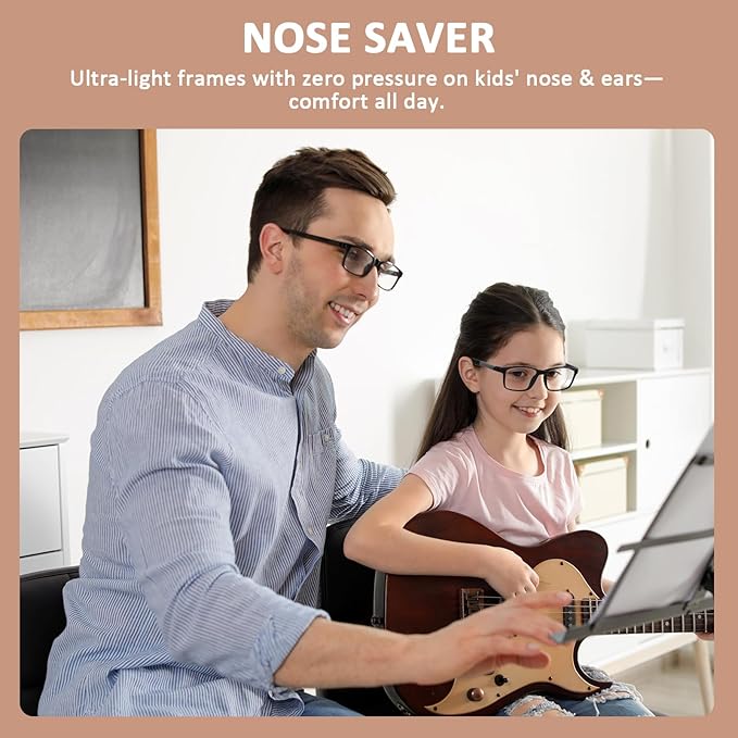 BiBiBear Blue Light Blocking Glasses Bendable Lens Legs for Kids Girls Boys Not Easy to Drop Reduces Eyestrain Lenses