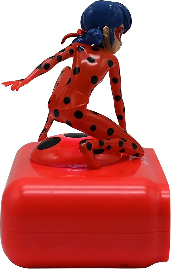 LEXiBOOK - Miraculous Digital Alarm Clock with Night Light Snooze, Clock, Luminous Ladybug, Red Colour - RL800MI