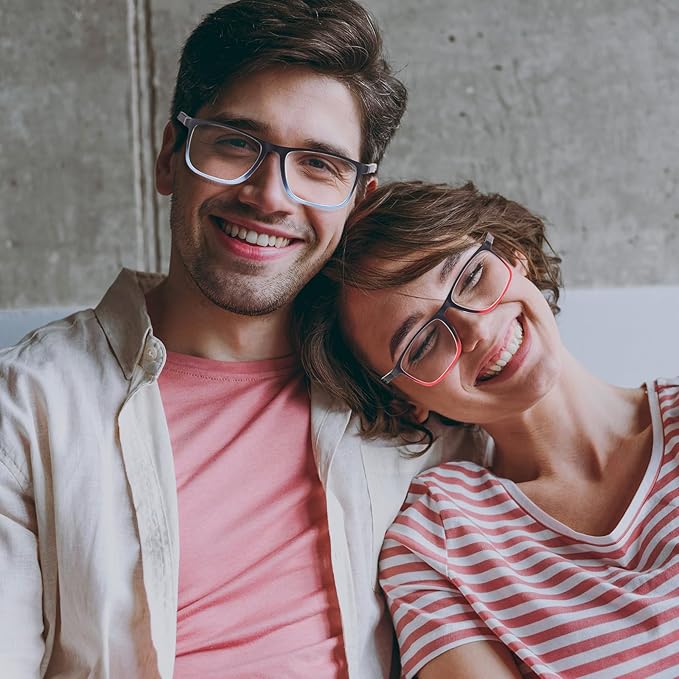 4 Pack Progressive Multifocus Reading Glasses for Men Women TR90 Sports Style Anti-Blue Light Computer Readers