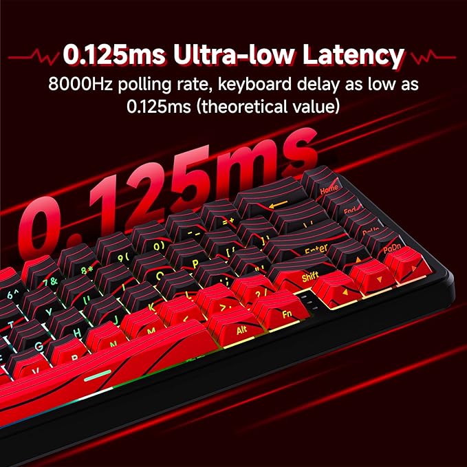 EWEADN Battle68 60% Gaming Keyboard Wired, Hall Effect Magnetic Switch Keyboard, Mechanical Keyboards Adjustable Actuation, 8K Polling Rate, Side Printed PBT Keycap, RGB Backlit, Space Magnetic Switch