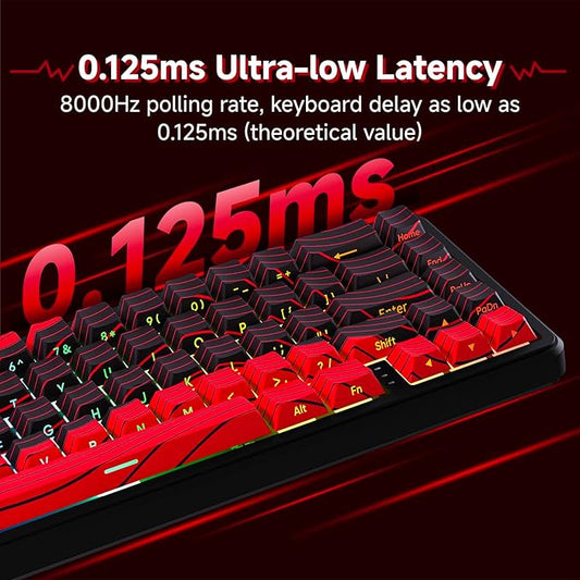 EWEADN Battle68 60% Gaming Keyboard Wired, Hall Effect Magnetic Switch Keyboard, Mechanical Keyboards Adjustable Actuation, 8K Polling Rate, Side Printed PBT Keycap, RGB Backlit, Space Magnetic Switch