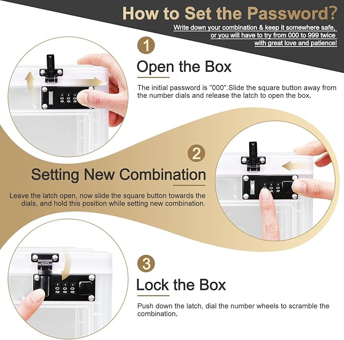 Lalifebuss Large Lock Box for Personal Items, 24 Litre Combination Lockable Storage Box for Office Locker/School/Medicine/Snacks/Phone Jail/Electronic/Home