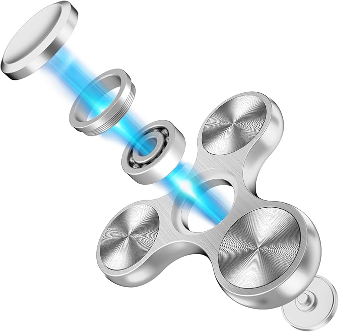 Fidget Spinners Toy, Metal Stainless Steel Bearing High Speed 4-8 Min Spins, EDC ADHD Stress Anxiety Relieves Reducer Fidgets Finger Toys, Spinner Toys for Kids and Adults