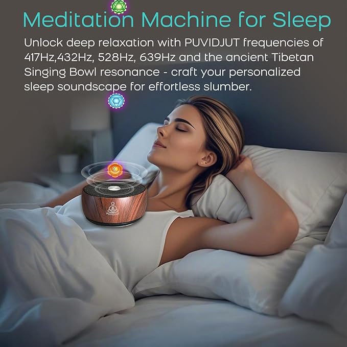 Sound Frequency Machine,Meditation Generator Instrument,Tone Device Tools - Solfeggio Frequencies Bath for Yoga, Mindfulness, Vibration System of Chakra Balancing, 5 Tones, 3 Timers