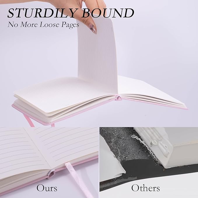 deli 6-Pack Lined Journal Notebook, 160 Pages Hardcover Writing Notebook, A5 (5.5"x8.2") College Ruled Notebook for Office, School, Work Notes