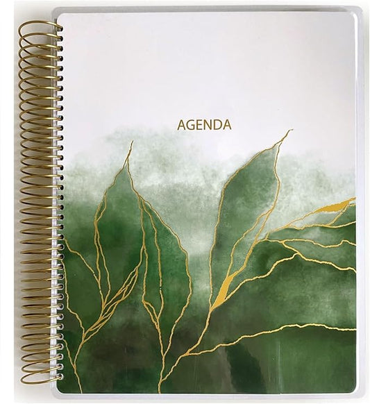 Paper House Productions 12 Month Undated 9.5" Planner with Month and Event Flag Stickers - Watercolor Flora