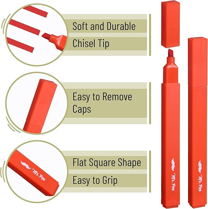 Mr. Pen- Aesthetic Highlighters, 8 Pack, Chisel Tip, Autumn Earth, Cute Highlighters Assorted Colors, Back to School Supplies