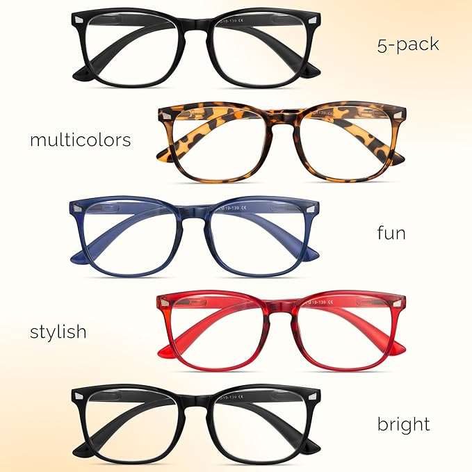 CCVOO Reading Glasses for Women/Men, Eyeglasses, Blue Light Readers for Women/Men, Computer Eye Glasses, Cheaters