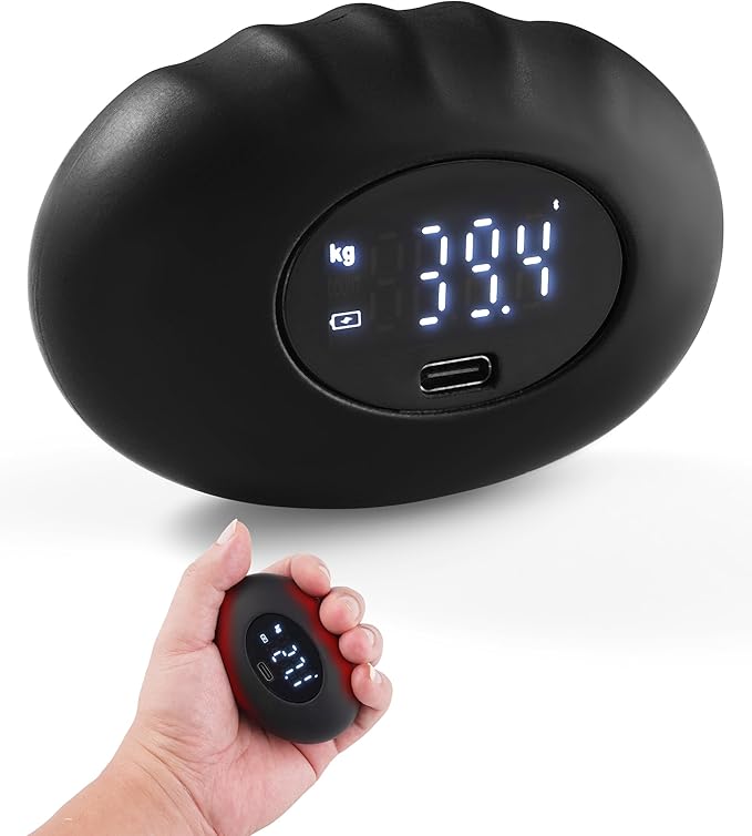 Hand Grip Strength Tester, Dynamometer Grip Strengthener, Digital Finger Palm Gripper Stress Balls, Electronic Squeeze Expander 396LB, Forearm Strengthener for Arthritis Carpal Tunnel Trainer Unzip