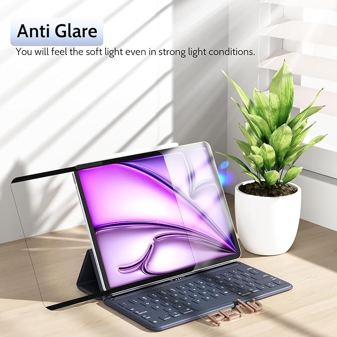 2 Pack Magnetic Paperfilm for iPad Air 11 Inch 2024/2025 (M2/M3, 6th/7th Gen), Feel Like Writing Drawing On Paper, Matte Removable Anti Glare Fingerprint Screen Protector Blue Light Filter