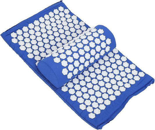 Acupressure Pad Massage Reduce Pain, Relax Muscle, Stress Relief Mat with Elastic Sponge, Magnetic Treatment Points, Full Body Massager (Royal Blue)