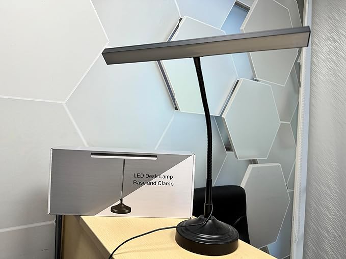 Piano Desk Lamp, 2-in-1 LED Piano Light with Base & Clamp for Upright Digital Grand Piano, 10W Flexible Gooseneck Table Lamp with 3 Color Modes×10 Brightness for Home Office Bedroom, Black
