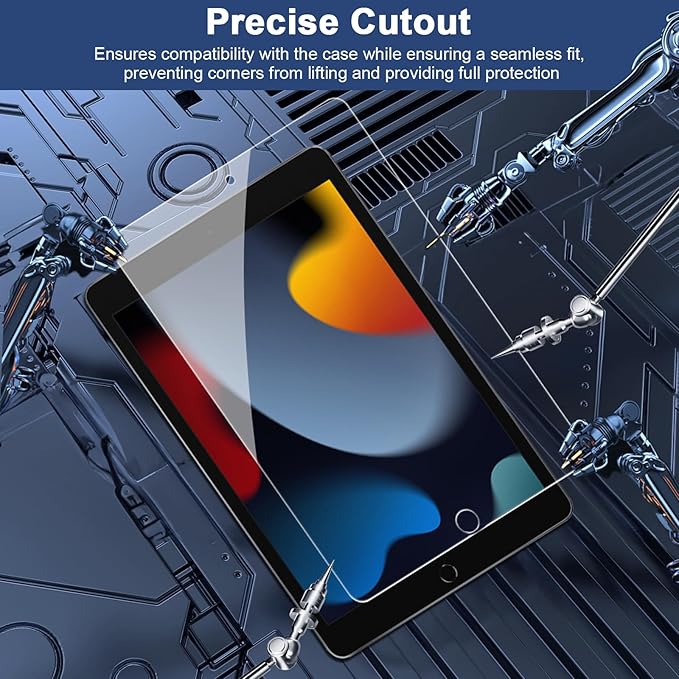 SIBEITU 2 Pack Screen Protector for iPad 9th Generation 2021, iPad 10.2 Inch HD Clear 9H Hardness Tempered Glass Film Compatible with iPad 8th 7th Generation 2020/2019, Scratch Resistent