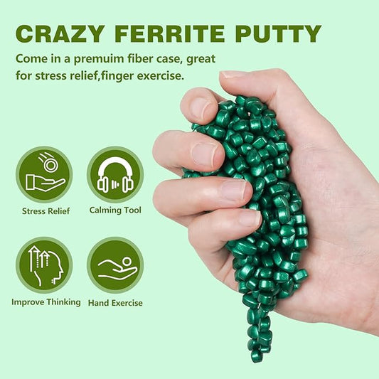 Cool Fidget Magnet Ferrite Putty, Slime Putty Party Favors, Hematite Magnetic Stones Eggs with 1.26 inch Magnet Balls, Anti Anxiety Desk Toy, Stress Relief EDC Toy Atuism Science Kit Gift Pink