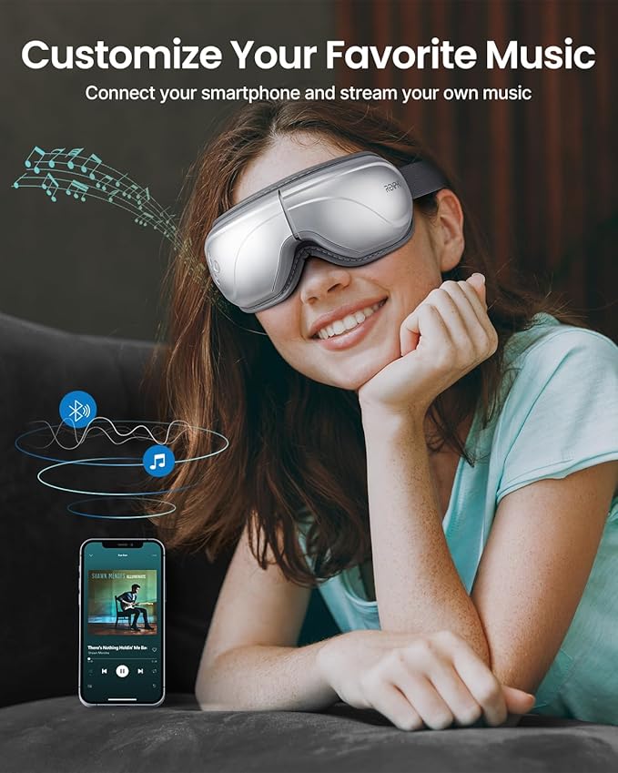 RENPHO Eyeris 2 Eye Massager with Heat, Birthday Gifts for Mom Dad Women Men Face Massager, Heated Eye Mask for Improve Sleep