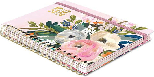 Orange Circle Studio Academic Planner 2025-2026, Amazon Exclusive, Bella Flora, Tri-Tab Planners, 17-Month Triple-Section, August 2025 to December 2026, 9.6" x 7", Weekly Monthly Planner Calendar for School or Work, Note Pages