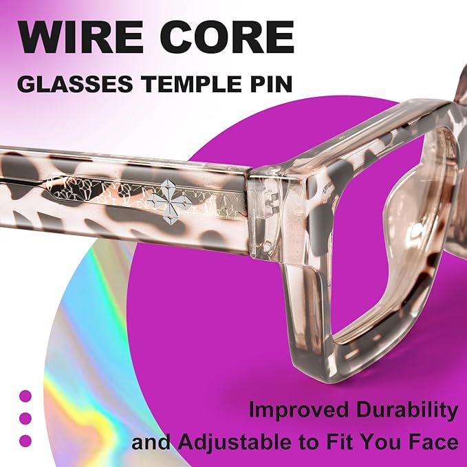 VISOONE Blue Light Blocking Glasses with TR90 Rectangle Frame and Chic Preppy Look for Women Men RIVER