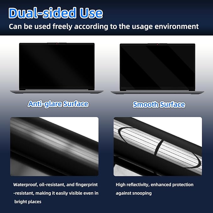Magnetic Laptop Privacy Screen 12.5 Inch 16:9 Removable Notebook Laptop Privacy Filter Shield and Protector [Anti-Spy/Glare] Film for 12.5 inch (Width x Height: 283mm x 166mm)