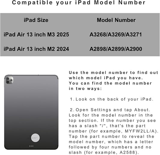 Keyboard Case for iPad Air 13 inch M3 2025&M2 2024, Mulit Touchpad Backlight 360 Rotatable Cover Wireless Pencil Holder Pink