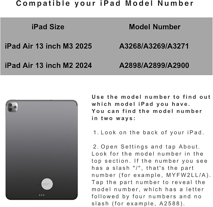 Keyboard Case for iPad Air 13 inch M3 2025&M2 2024, Mulit Touchpad Backlight 360 Rotatable Cover Wireless Pencil Holder