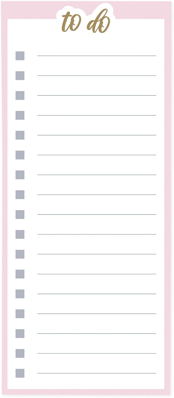 Graphique Magnetic Notepad, Pink To Do– 100 Sheets, 4” x 9.25” x .5” – Front Says, “To Do”, Sticks to Any Magnetic Surface, Perfect for Shopping and Grocery Lists, Makes a Great Gift