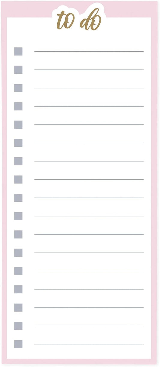Graphique Magnetic Notepad, Pink To Do– 100 Sheets, 4” x 9.25” x .5” – Front Says, “To Do”, Sticks to Any Magnetic Surface, Perfect for Shopping and Grocery Lists, Makes a Great Gift