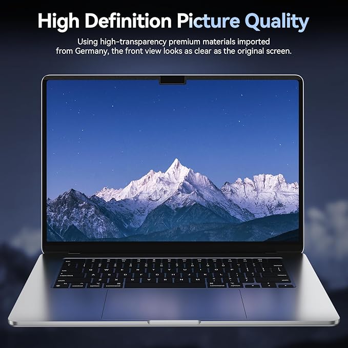 Magnetic Privacy Screen Protector Compatible with MacBook Air 15 Inch (2023 Release), Removable Anti Spy Blue Light Glare Shield Film Laptop Privacy Filter for Apple Mac Air 15.3" M2 (A2941)