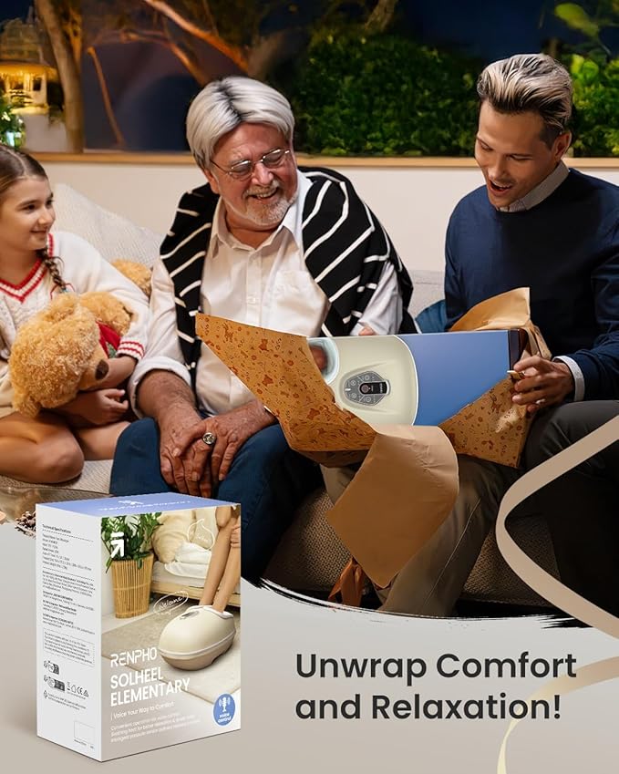 RENPHO Foot Massager Machine with Heat [2025 Upgraded], Shiatsu Foot Massager for Plantar Fasciitis, Birthday Gifts for Women, Wireless Control, WMF02