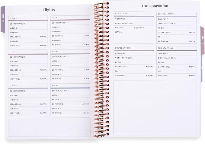 Erin Condren A5 Travel Journal Vacation Planner, For Planning Your Next Trip and Journaling Your Adventures, Traveler's Collage Cover, Tabbed Sections for Added Organization, Stickers Included