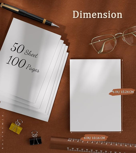Notepads 4x6 - Blank Memo Pads - 50 Sheets per Notepad - Set of 6, Small Writing Pads White Paper - Server Memo & Scratch Note Pads 4x6'' for Work, Mini Pocket for Office School Supplies Writing Notes