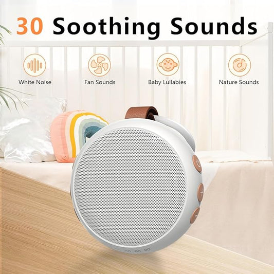 Mini White Noise Machine Sound Machine with 30 Soothing Sounds 32 Volume Levels Baby Portable Sleep Soother Rechargeable Travel Sound Therapy Pink Brown Noise Sleep Machine for Kid Adult