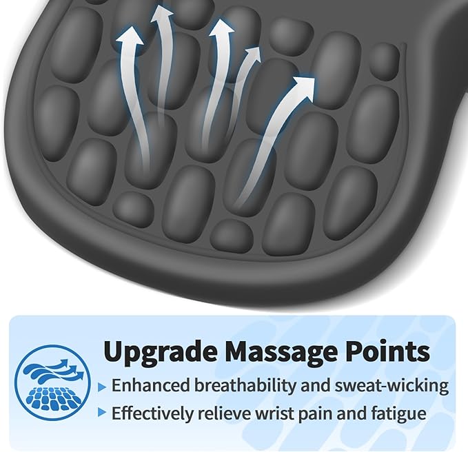 Ergonomic Mouse Pad with Wrist Rest Support, Mousepad with Comfortable Memory Foam Wrist Rest and Non-Slip PU Base for Pain Relief, Computer, Laptop, Office, Home (Dark Gray)