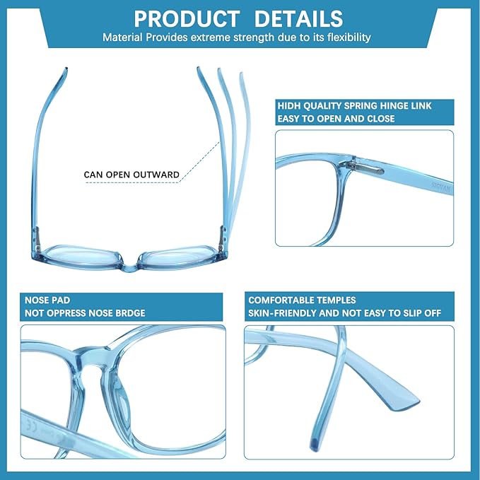 SIGVAN Progressive Multifocal Computer Glasses Women Men Blue Light Blocking Reading Glasses Spring Hinge Readers