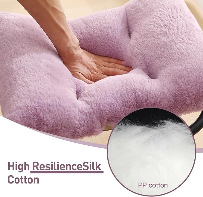 LITA Folding Footrest Stool, Portable Ottoman Foot Rest, Upholstered Small Foldable Ottoman Stool with Detachable Thick Cotton Cushion Padded Sofa Stool for Living Room, Bedroom, Plush Purple