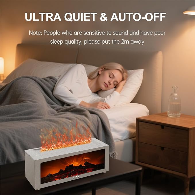 Fireplace Diffuser Humidifier,Fireplace Aromatherapy Essential Oil Diffuser, Ultrasonic Colorful Cool Mini Flame Fire Aroma Humidifier with Timer for Home,Bedroom,Office,Yoga
