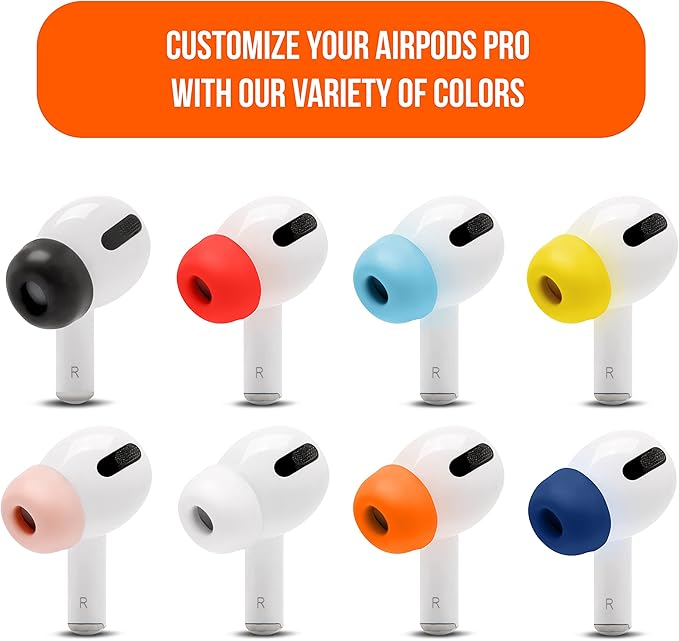 WC TipZ - Upgraded Memory Foam Ear Tips for Airpods Pro Made by Wicked Cushions | Improved Comfort, Tighter Seal, Better Foam Rebound Time | Fits Perfectly in Charging Case | Pitch Black