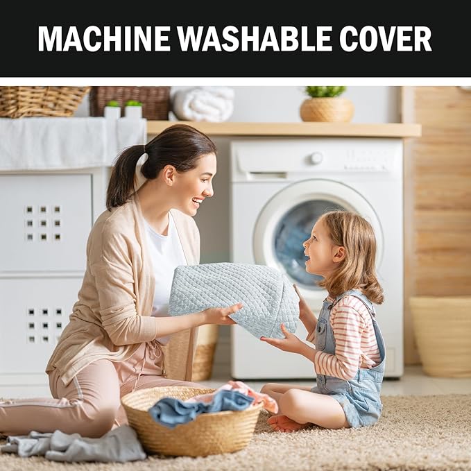 HOMBYS Lumbar Support Pillow for Recliner Chair, Memory Foam Back Support Cushion for Elderly,Extra Large Lumbar Support Pillow,Thick Backrest for Home Reading (Light Grey, 20“x13.5"x5")