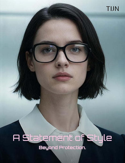 TIJN Vintage Inspired Blue Light Blocking Glasses, Modern Square Acetate Computer Screen Eye Glasses for Woman Men, AL01