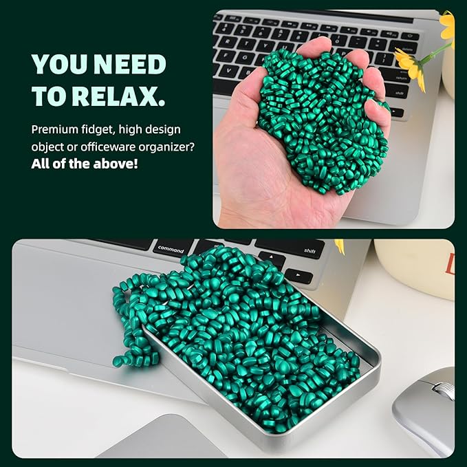Putty Rocks, Cyan More Than 600 Weak Magnetic Smooth Ferrite Pebbles, Desk Toys and Time-Killer for Adults