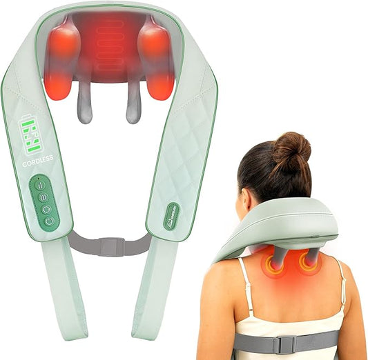 Snailax Cordless Neck Shoulder Massager with Heat, 4D Deep Tissue Kneading, Shiatsu Back Massager Pillow for Neck, Shoulder, Christmas Gifts for Men, Women