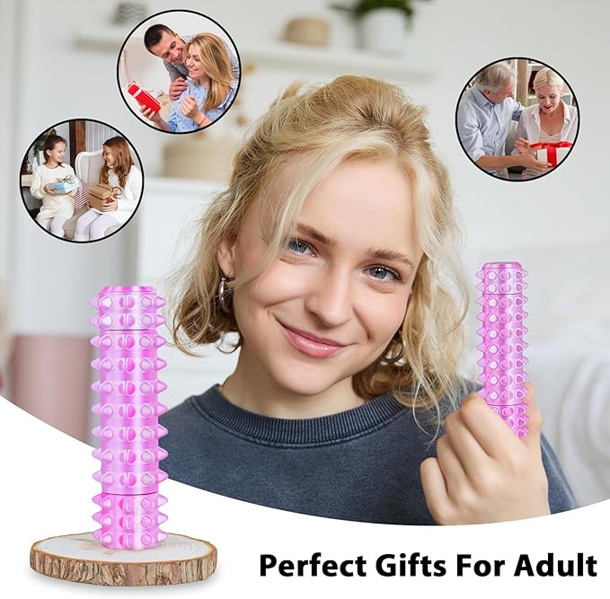 Little Pain Stim Ouchies Fidget Toys for Adults,3D Printed Spiky Pain Stim, Sensory Fidget for Stress & Anxiety Relief, ADHD, Autism,Office Desk Toys, Gifts for Men & Friends (Pink)