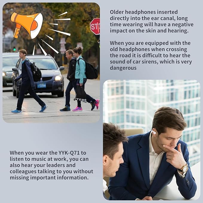 Open Ear Bone Conduction Headphones Bluetooth 5.3 Wireless Clip On Earbuds with Digital Display Charging Case 60 Hours Playtime Sport Earphones Built-in Mic IPX7 Waterproof for Running Fitness Black