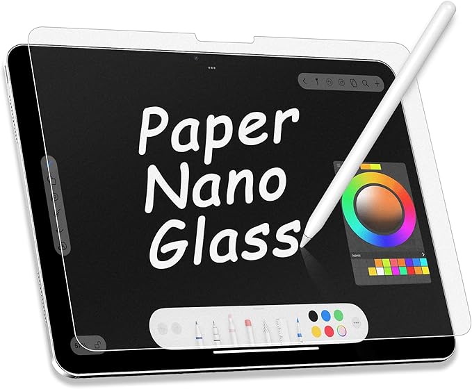 Megoo Paper Glass Screen Protector for iPad Air 13 Inch M2-M3(2024-2025 6/7th Gen),Anti-Glare/Writing Like on Paper/Matte Tempered Glass/Protective Case Compatible, 2-Pack
