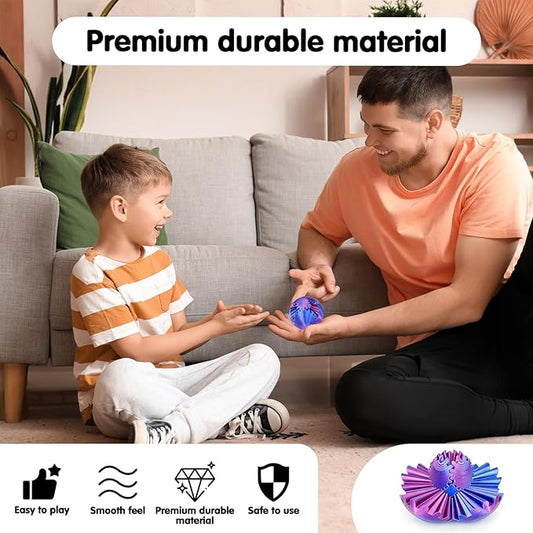Gear Ball 3D Printed Cube Fidget Toy,Gear Sphere Fidget Toys,Sensory Toys for Stress and Anxiety Relief, Desk Toy Fidget Spinners,Stocking Stuffers for Adults & Kids Gift(Purple Blue, 2.3 Inch)