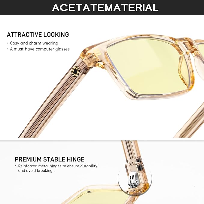 ANYLUV Blue Light Glasses Men Woman, Blue Light Blocking Glasses for Computer Gaming, Eye Strain Relief Eye Protection