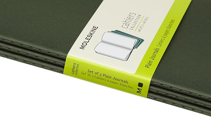 Moleskine Cahier Journal, Soft Cover, Large (5" x 8.25") Ruled/Lined, Black, 80 Pages (Set of 3)