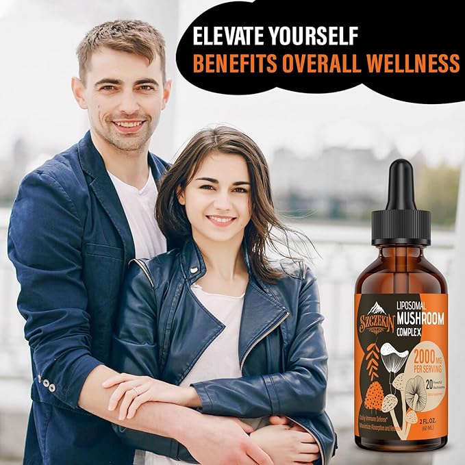 Liposomal Mushroom Complex Drops 2000 MG - 20 Organic Mushroom Extracts - Advanced Liquid Formula for Immunity, Cognitive and Memory - Lions Mane Supplement, Reishi, Cordyceps, Chaga, 300 Servings