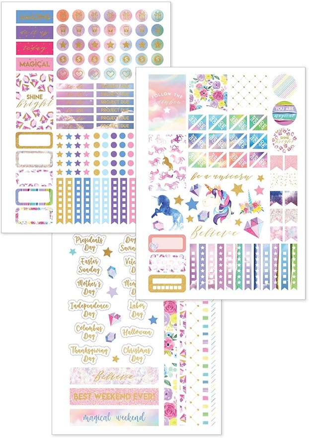 Paper House Productions 12 Month Undated 9.5" Planner with Month and Event Flag Stickers - Student Life