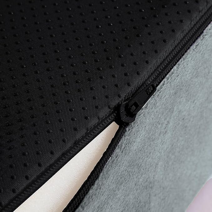 HOMBYS Foam Lumbar Support Pillow for Recliner with Recliner Chair Seat Cushion-Thick Seat Cushion for Elderly with Long Back Support, Extra Large & Non-Slip, Light Grey